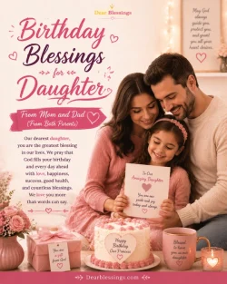Birthday Blessings for Daughter From Mom and Dad (From Both Parents)
