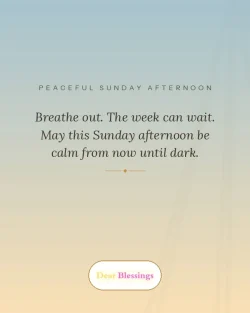 Sunday Afternoon Prayers and Blessings