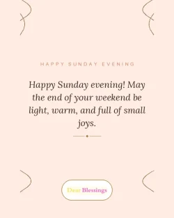 Sunday Evening Prayers and Blessings